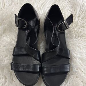 SKECHERS Black Leather Women's Sandals